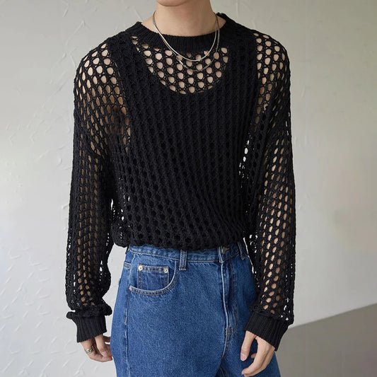 Hollow-Out See-Through Sweater