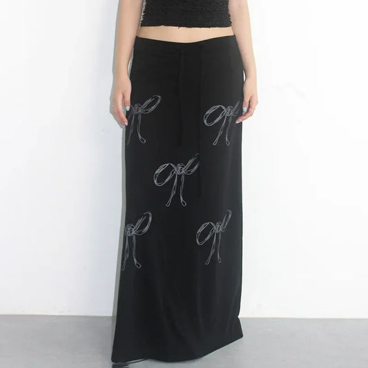 Elegant Multi Bow Print Skirt