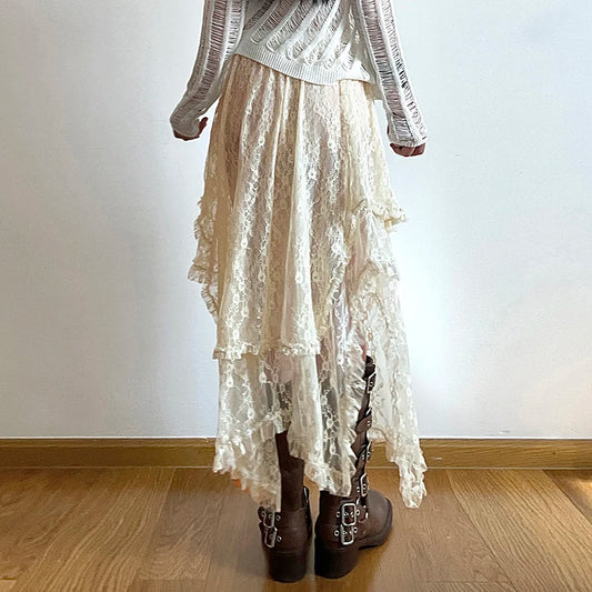 YK2 Lace Asymmetrical Skirt
