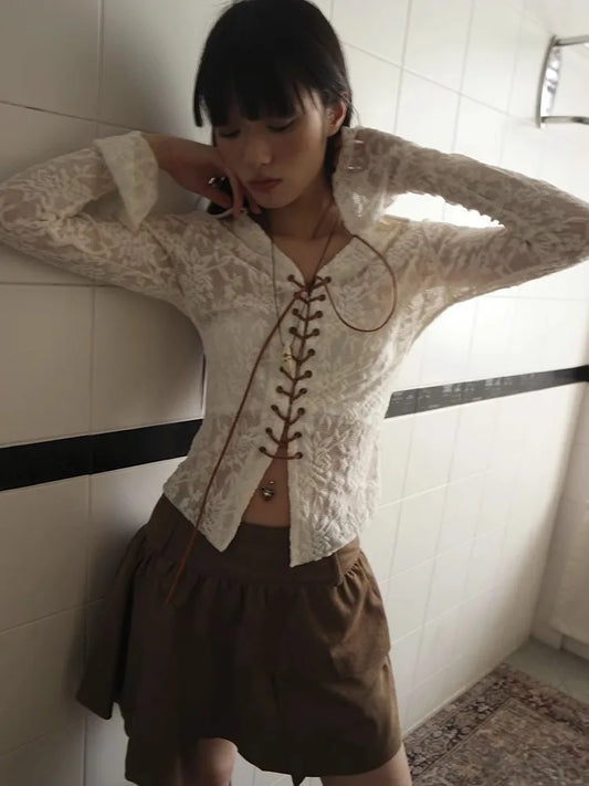 Fairycore Lace Up Long Sleeve