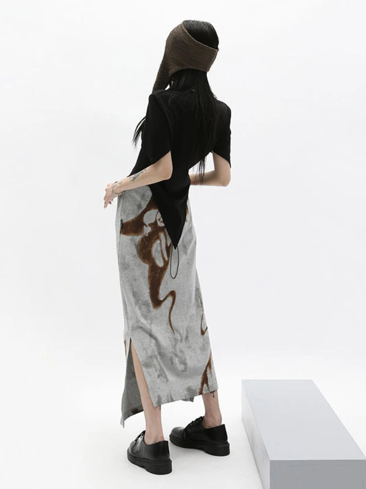 Yk2 Grunge Abstract Skirt