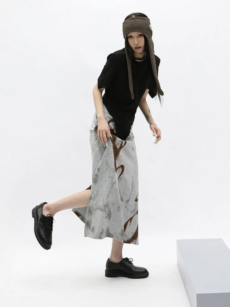 Yk2 Grunge Abstract Skirt