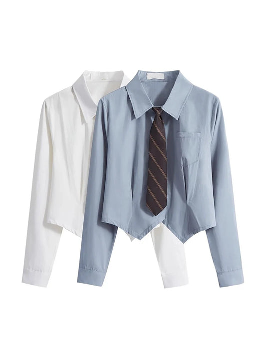 Harajuku Long Sleeve Tie Shirt