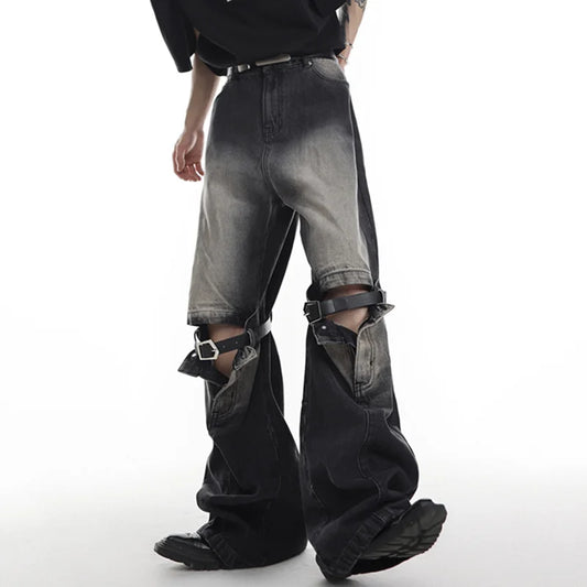Spliced Micro Flared Jeans
