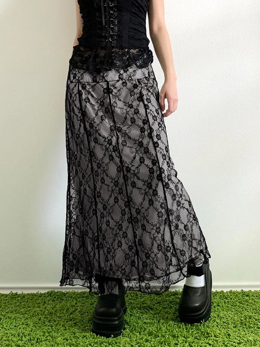 Fairycore Stitched Lace Skirt
