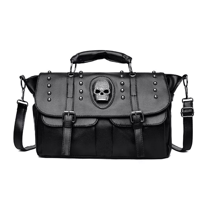 Punk Skull Leather Bag