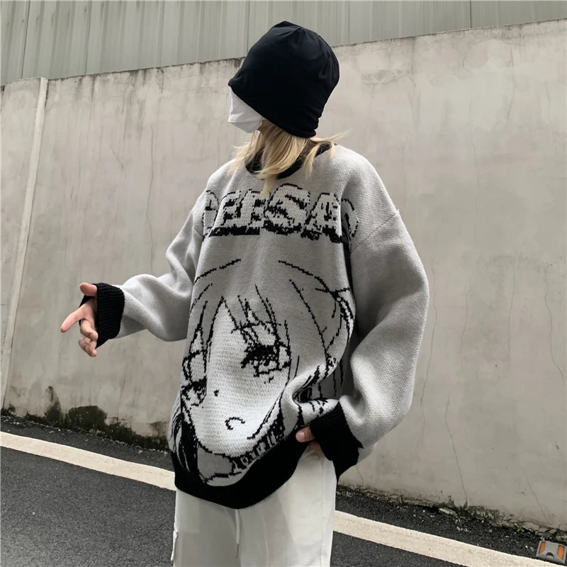 Oversized Japanese Anime Girl Sweater