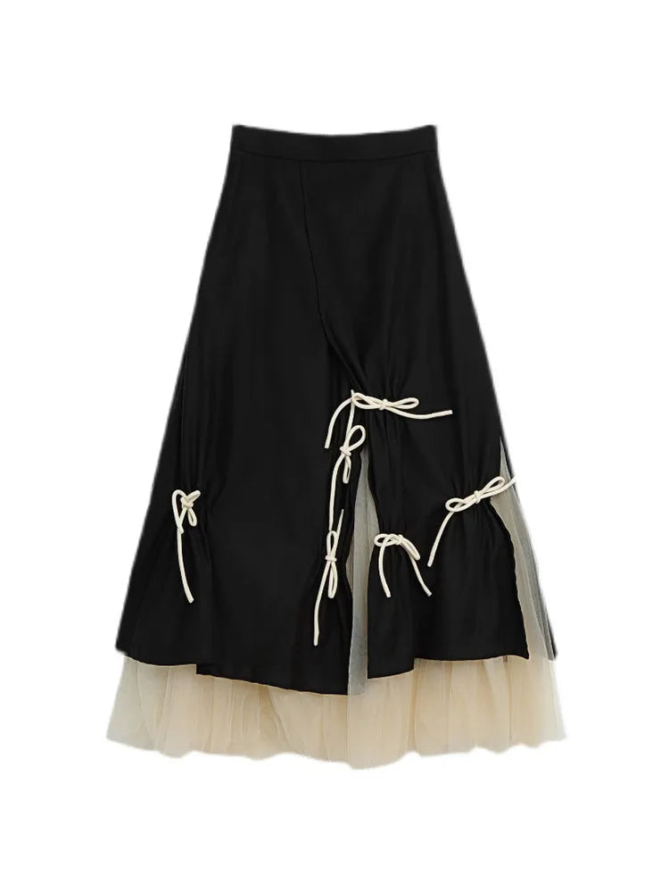 Harajuku Lace Up Black Skirt