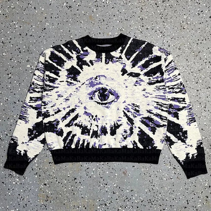 Eye Graphic Knitted Sweater