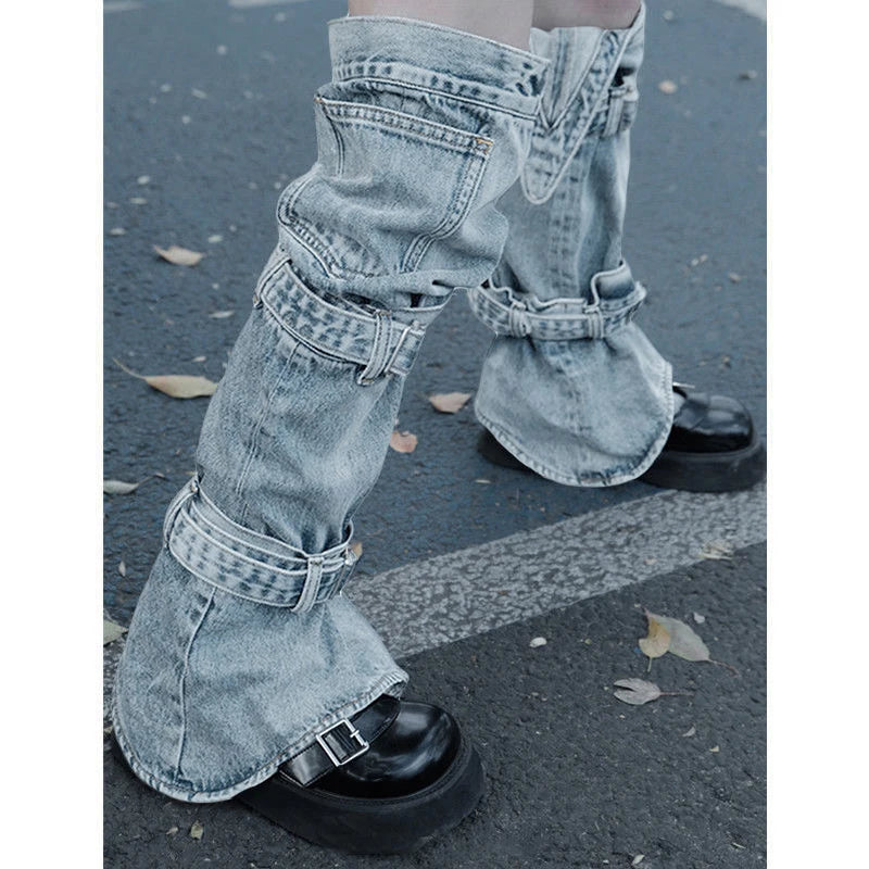 Buckle Jean Leg Cover Warmers