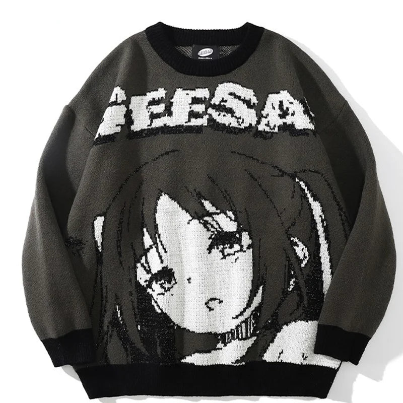 Oversized Japanese Anime Girl Sweater