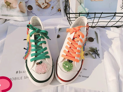 Canvas Vulcanized Lace-up Sneakers