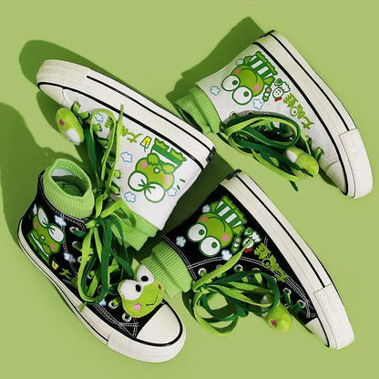 Kawaii High-Top Canvas Sneakers