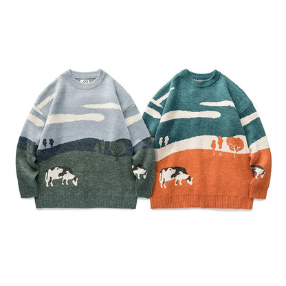 Cows O-Neck Sweater