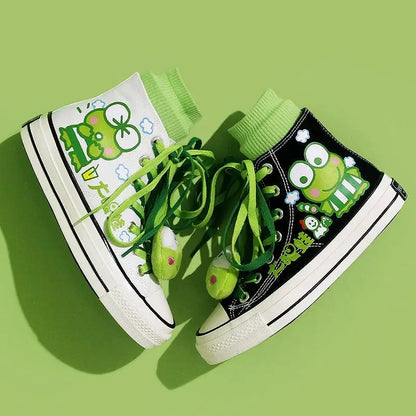 Kawaii High-Top Canvas Sneakers