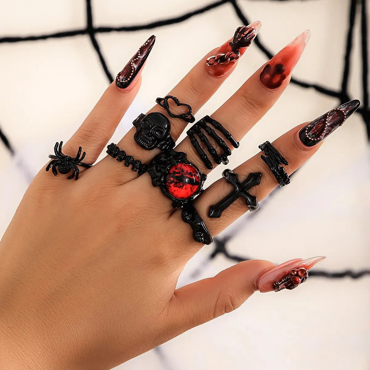 9Pcs/Set Gothic Rings