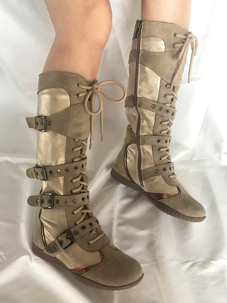 Round Toe Side Zipper Boots