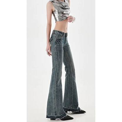 Low Waist Tube Micro Flare Jeans