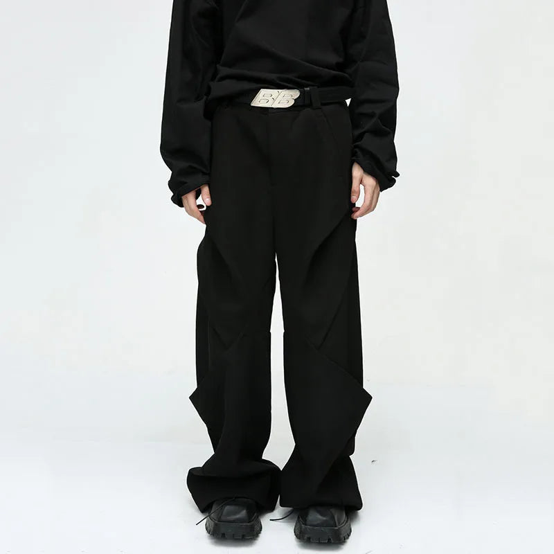 Pleated Splice Baggy Pants