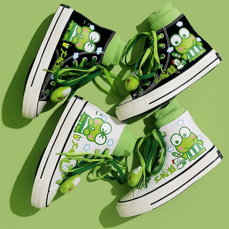 Kawaii High-Top Canvas Sneakers