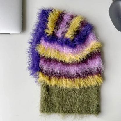 Fluffy Knitted  Balaclava Hat