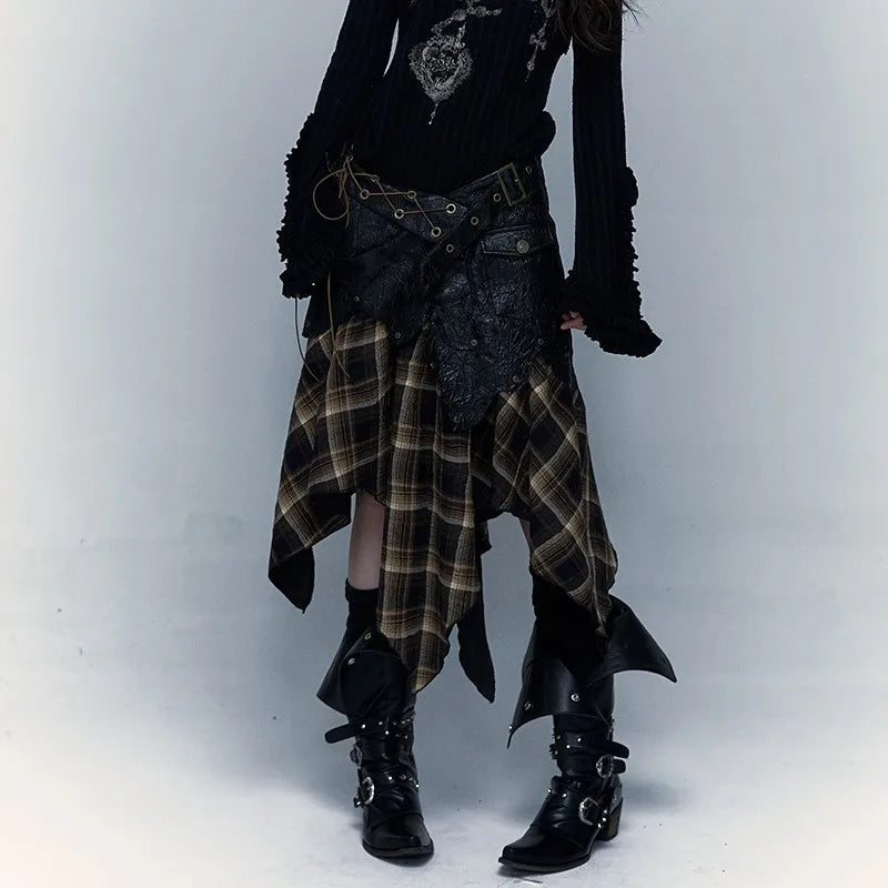 Irregular Wasteland Punk Patchwork Skirt