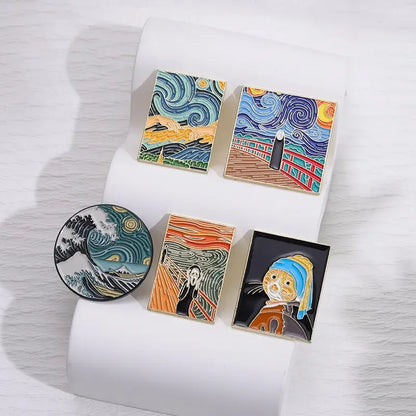 Famous Oil Painting Enamel Pins