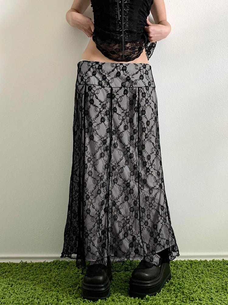 Fairycore Stitched Lace Skirt