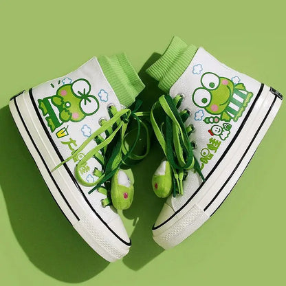 Kawaii High-Top Canvas Sneakers