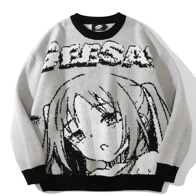 Oversized Japanese Anime Girl Sweater