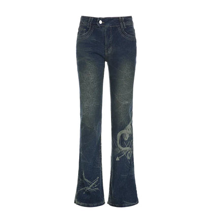 Grunge Skinny Low Rise Flared Jeans