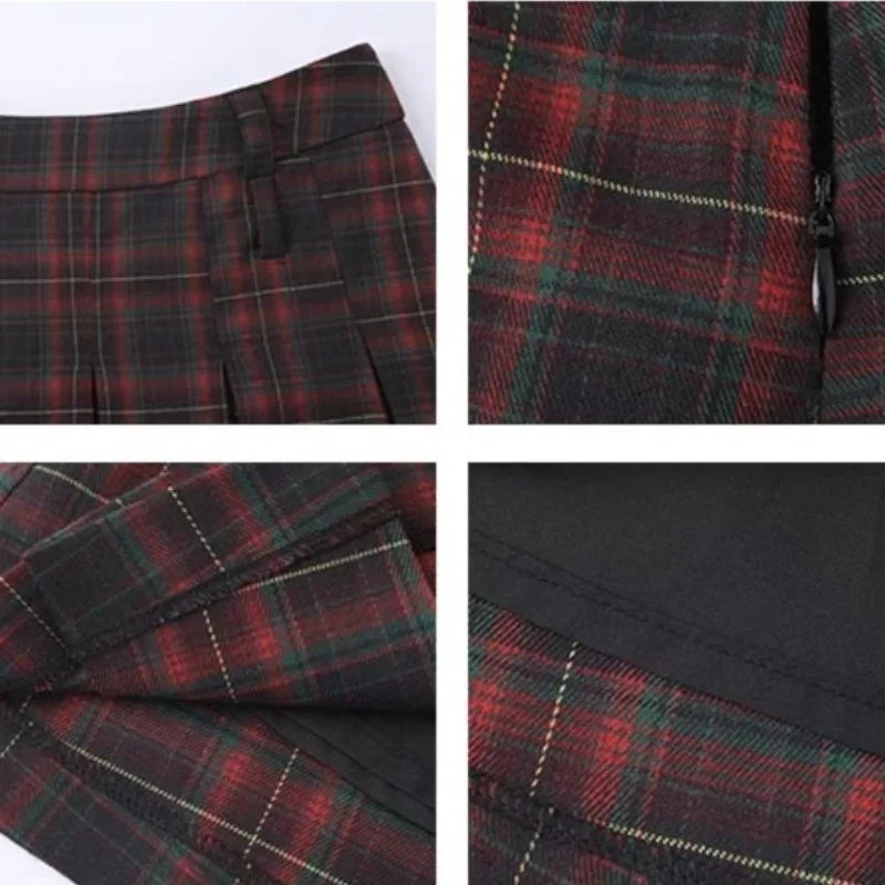 Plaid Knee-Length Skirt