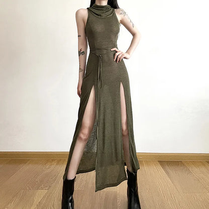 Hooded Hollow Out Dress