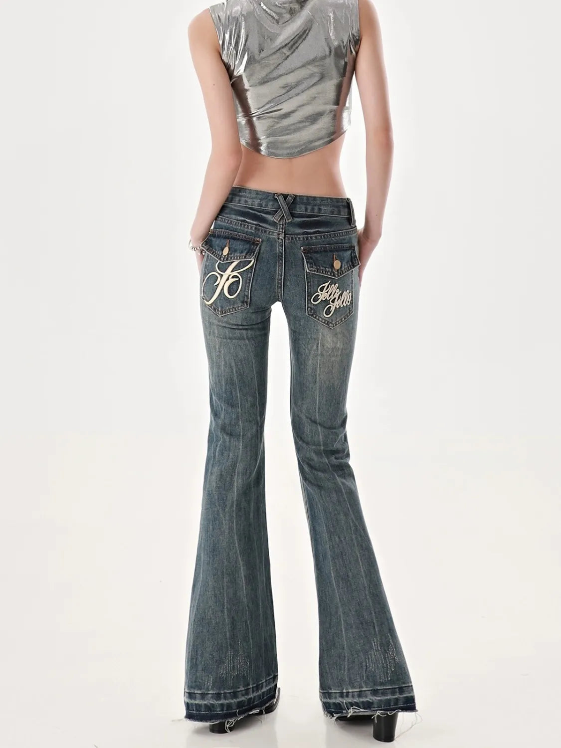 Low Waist Tube Micro Flare Jeans