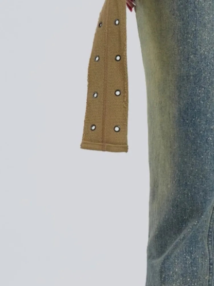 Canvas Belt Pencil Jeans