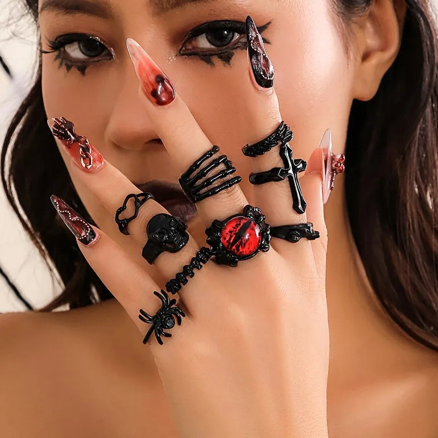 9Pcs/Set Gothic Rings