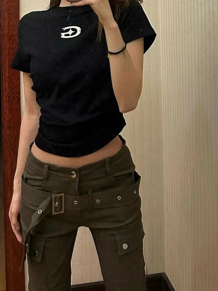 High Waist Multiple Pockets Jeans