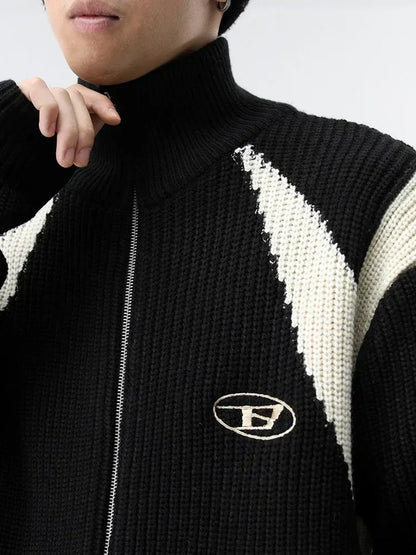 Y2K Turtleneck Patchwork Sweater