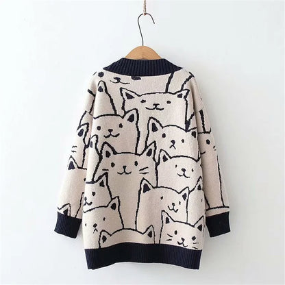 Harajuku Kawaii Cartoon V Neck Cardigan