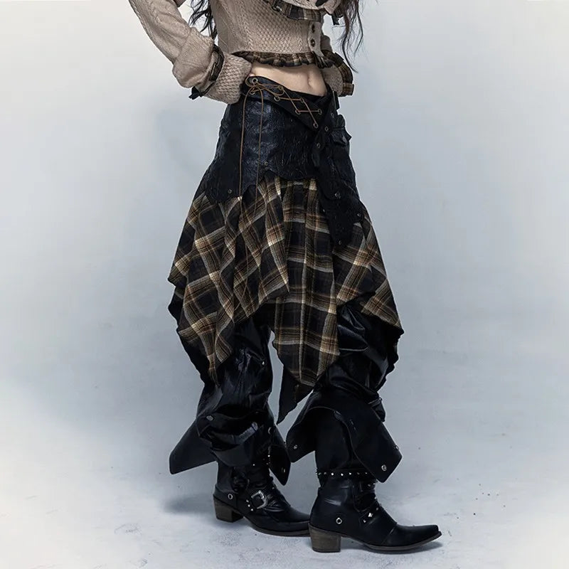 Irregular Wasteland Punk Patchwork Skirt