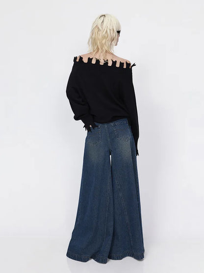 Flare Leg Skater Oversize Baggy Jeans