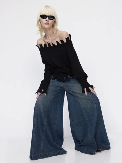 Flare Leg Skater Oversize Baggy Jeans