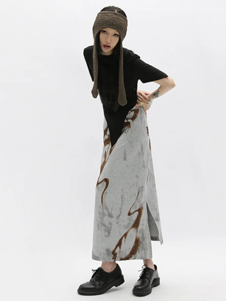 Yk2 Grunge Abstract Skirt