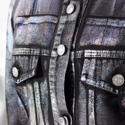 Short Denim Graffiti Jacket