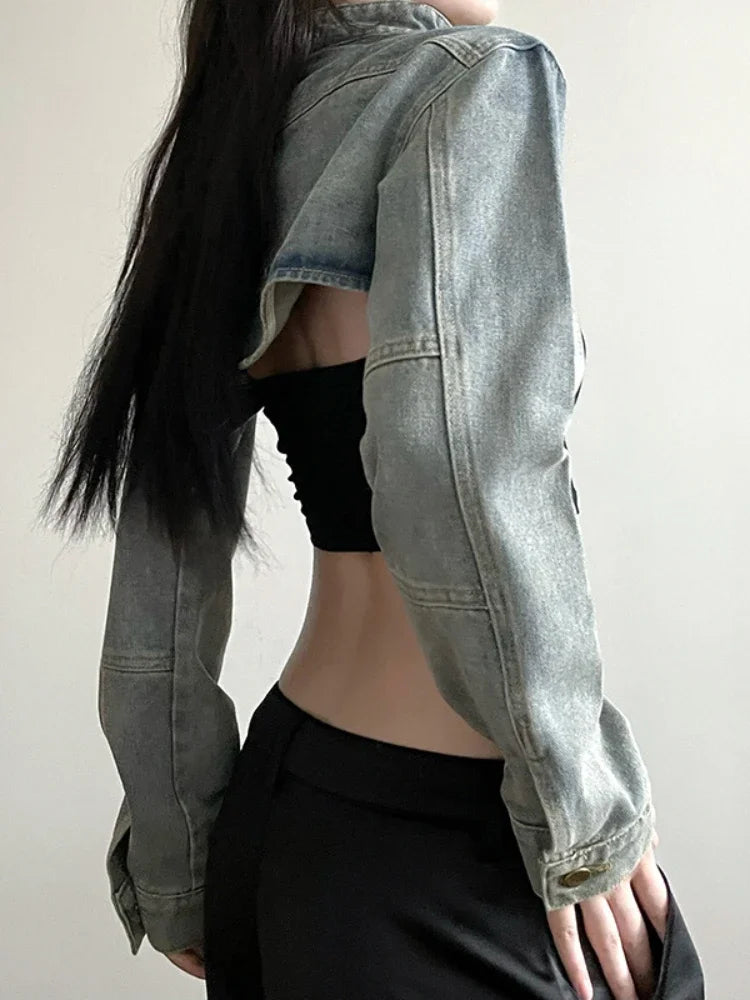 Y2k Denim Cropped Coat