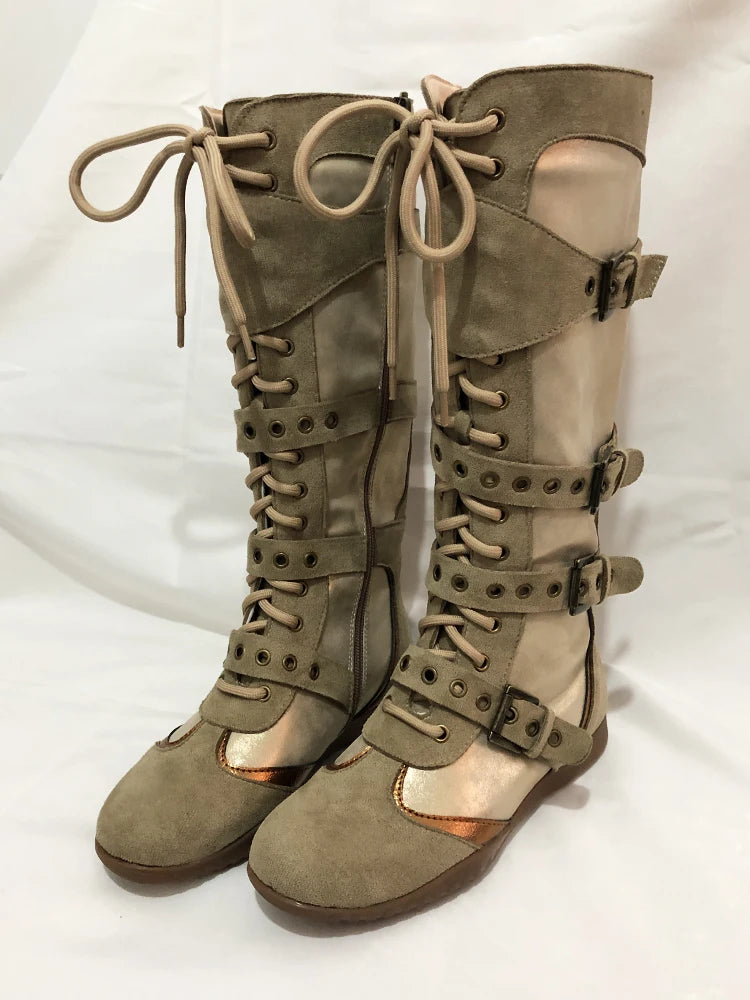 Round Toe Side Zipper Boots