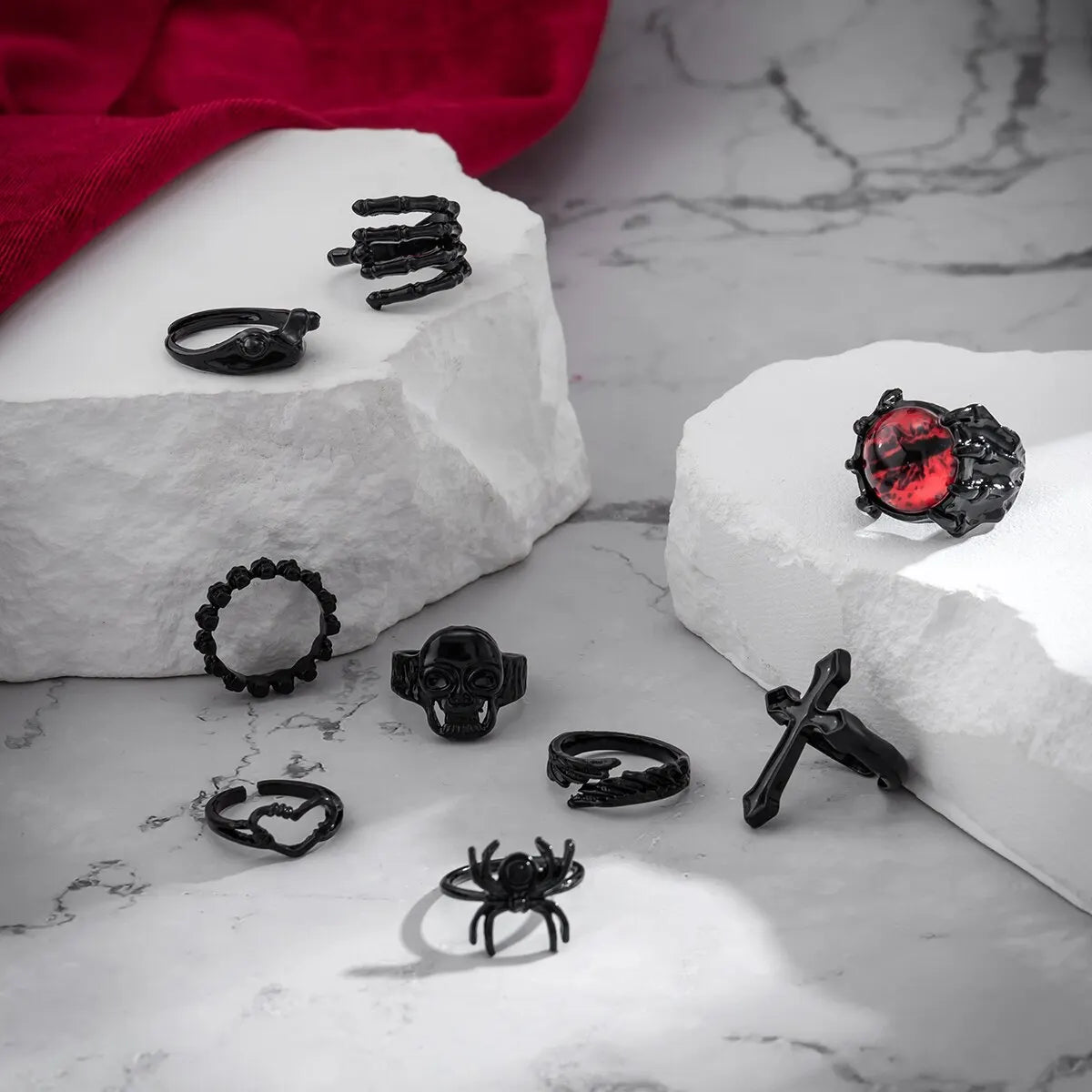 9Pcs/Set Gothic Rings