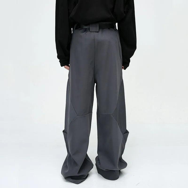 Pleated Splice Baggy Pants