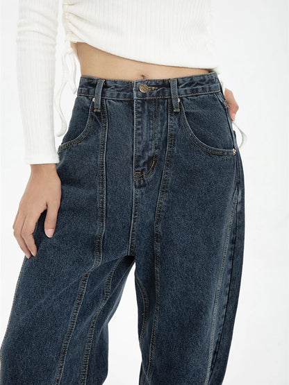 Dark Blue High Waist Jeans