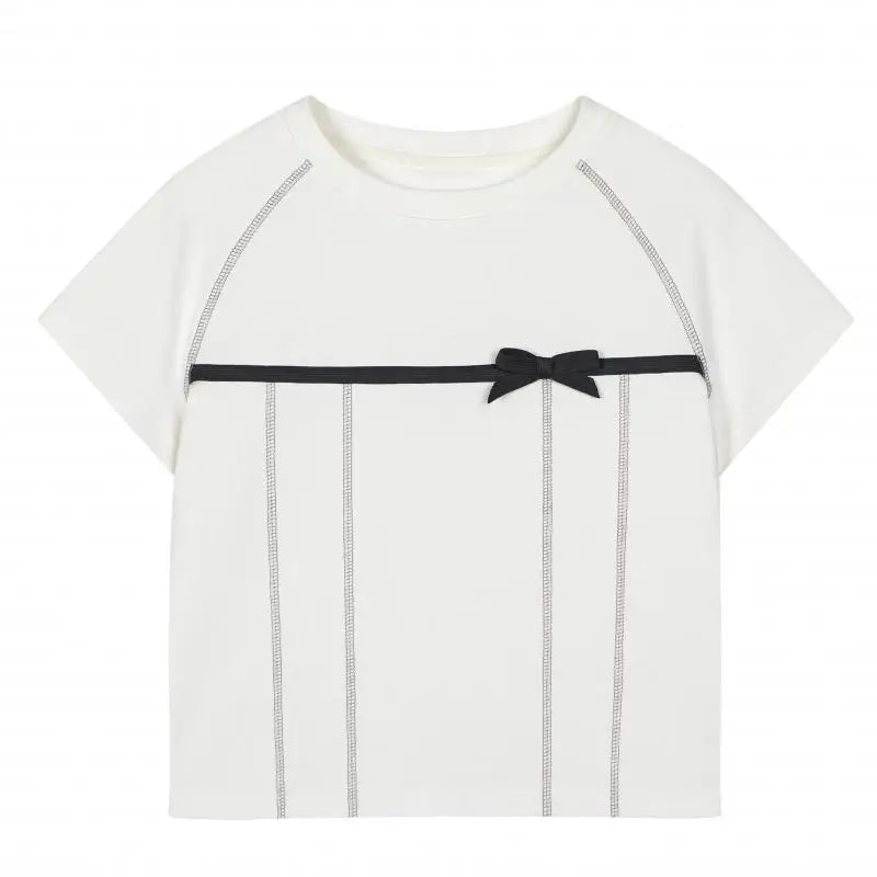 Cotton Bow Streetwear T Shirt